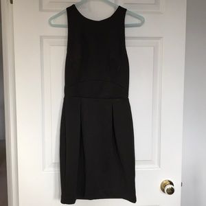Black pleated skater dress
